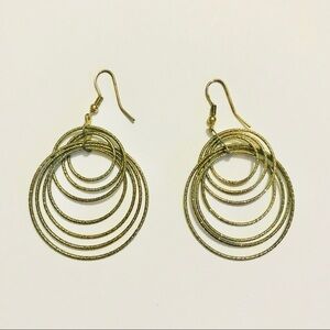 Modcloth Gold Tone Chandelier Circles Earrings